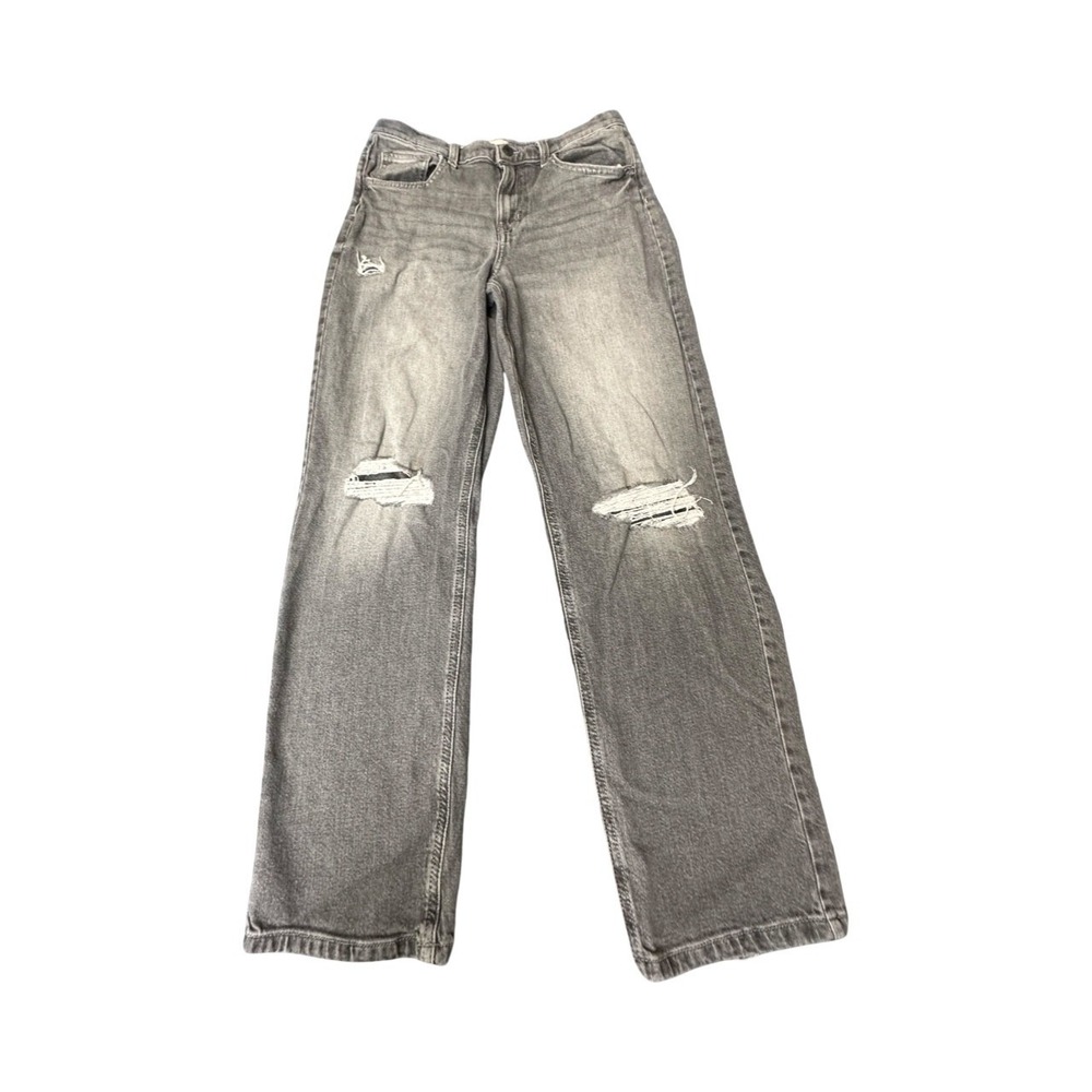 SO Jeans Pants Womens 18 Gray Wide Leg Distressed‎ High Rise Faded Denim Skater